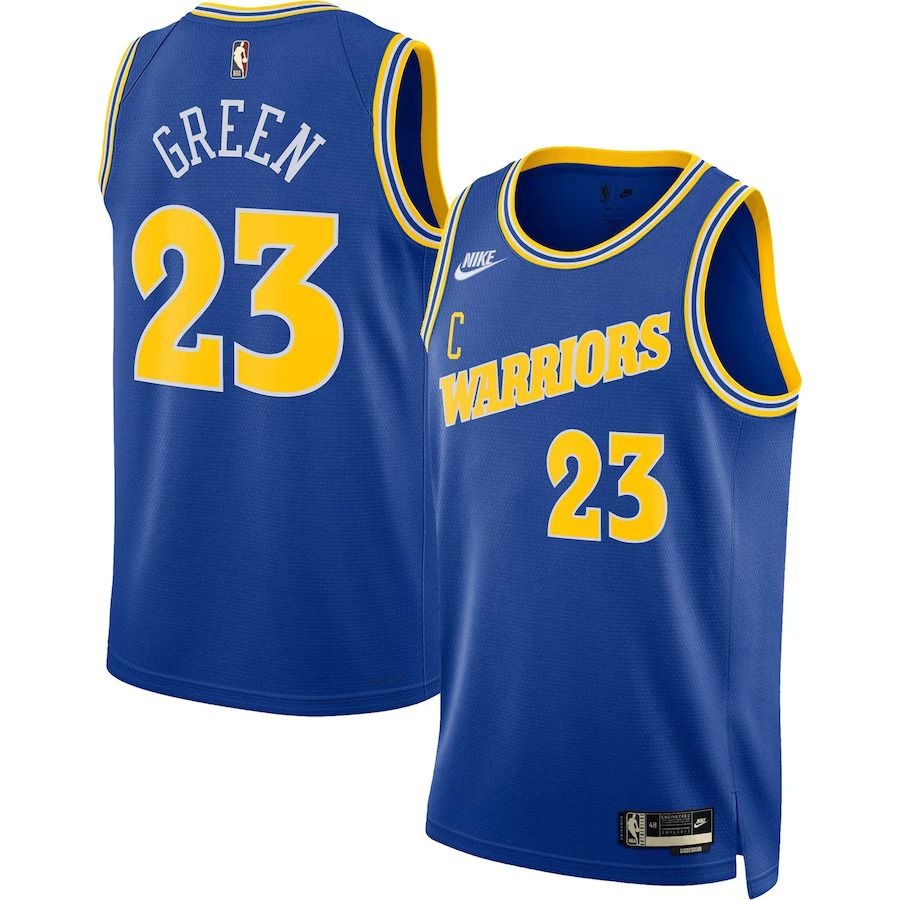 Men Golden State Warriors #23 Draymond Green Nike Royal 2022-23 Swingman Badge Player NBA Jersey